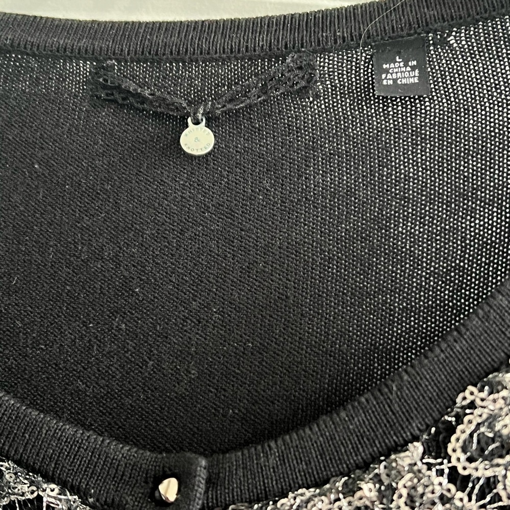 Anthropologie Sweater NWOT Sequined Detail Knitted And Knotted Size L Amazing! - Picture 4 of 10